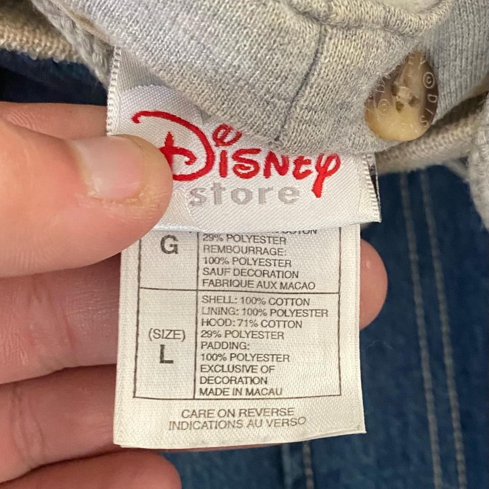 Vintage 2000s Eeyore True Blue Disney Cartoon Denim Hooded Jacket - Picture 15 of 16